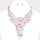 Teardrop Stone Cluster Vine Evening Necklace