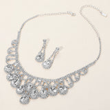 Teardrop Stone Embellished Rhinestone Paved Collar Necklace