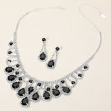 Teardrop Stone Embellished Rhinestone Paved Collar Necklace