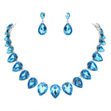 Teardrop Stone Link Evening Necklace