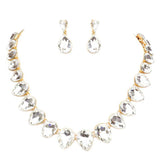 Teardrop Stone Link Evening Necklace