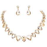 Teardrop Stone Link Evening Necklace