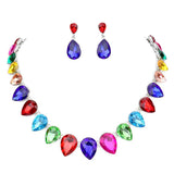 Teardrop Stone Link Evening Necklace