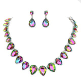 Teardrop Stone Link Evening Necklace