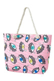 Third Eye Pattern Pink Tote Bag