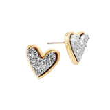 Trendy Fashionable Druzy Heart Stud Earrings