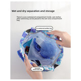 Children's swimming bag, wet and dry separation toilet bag, large-capacity swimming storage bag, beach storage bundle backpack.