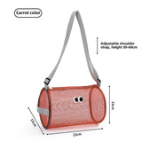 Big eye mesh cylinder bag, breathable leisure travel crossbody bag mesh, portable crossbody beach bag, swimming wash storage bag