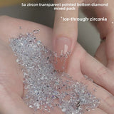 1061 Mini 1.5 * 3 rhombus zircon nail diamond, small flat bottom micro zirconium horse eye nail jewelry for press on nails