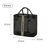 Mesh bath bag, mesh pocket tote swimming wash bag, men's bath towel bath bag, large storage bag