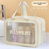Dry & Wet Separation PVC Transparent Beach Bag – Double-Layer Portable Travel Toiletry Bag with Compartments for Makeup & Cosmetic Storage, Ideal for Organizing on-the-Go