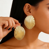 Vintage Textured Wrinkle Geometric Earrings