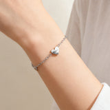 Titanium Steel Heart Necklace & Bracelet Set