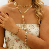 Y-Shaped Layered Necklace & Bracelet Set
