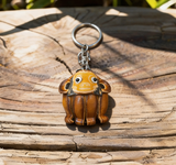 Cartoon Monkey Keychain, Top-Grain Leather