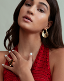 Valentina Abstract Hook Drop Earrings Gold