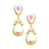 Victorian Teardrop Crystal Rhinestone Evening Earrings