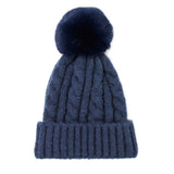 Warm Chunky Cable Knit Beanie Pom Pom Hat Beanie Winter Hat