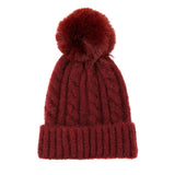 Warm Chunky Cable Knit Beanie Pom Pom Hat Beanie Winter Hat
