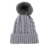 Warm Chunky Cable Knit Beanie Pom Pom Hat Beanie Winter Hat