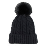 Warm Chunky Cable Knit Beanie Pom Pom Hat Beanie Winter Hat