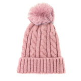Warm Chunky Cable Knit Beanie Pom Pom Hat Beanie Winter Hat
