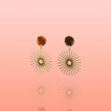 Solana Neutral Sunburst Earrings Water Resistant