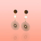 Isela Brown + Pink Jade Sun Burst Earrings