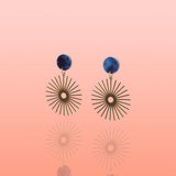 Solana Deep Blue Sunburst Earrings Water Resistant