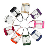 Solid Faux Leather Transparent Bucket Bag