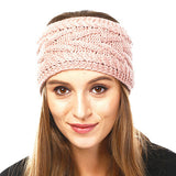 Wide Solid Cable Knit Earmuff Headband Ear Warmer