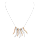 Worn Finish Metal Bar Fringe Necklace Metal Bar Necklace