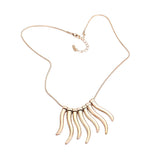 Worn Finish Metal Bar Fringe Necklace Metal Bar Necklace
