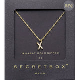 -X- Secret Box 14K Gold Dipped Cubic Zirconia Initial Monogram Pendant Necklace
