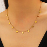 Minimalist Geometric Disc Tassel Necklace & Bracelet Set
