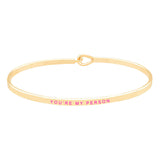 You're My Person Brass Thin Metal Hook Bracelet