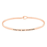 You're My Person Brass Thin Metal Hook Bracelet