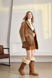 Natural Sheepskin Suede Knee Boots - AfterAmour