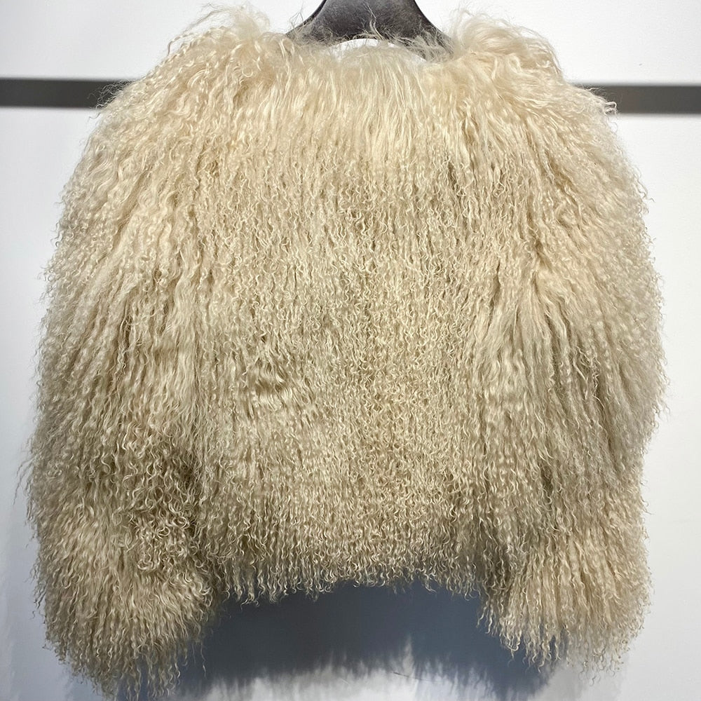 Women Mongolia Sheep Fur Coat - AfterAmour
