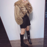 Women Real Raccoon Short Fur Jacket - AfterAmour