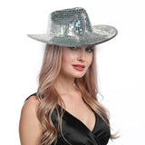 Glitter Sequin Mirror Disco Cowboy Hat - AfterAmour