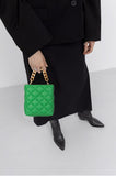 Ladies Chain Quilted Sheepskin Leather Handbag - AfterAmour