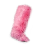 Multicolor Knee-high Fur Boots - AfterAmour