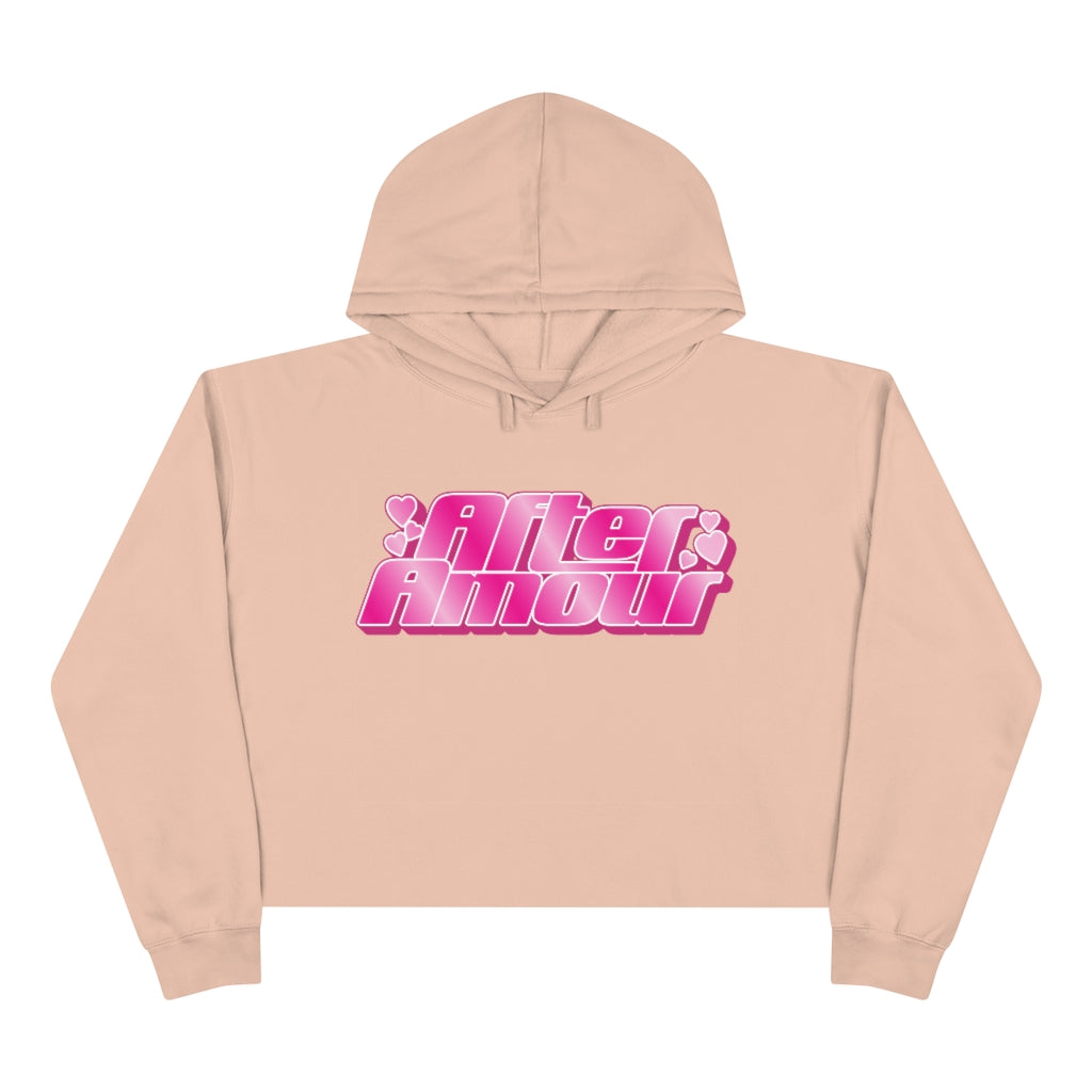 AfterAmour Powered Hearts Logo Crop Hoodie - AfterAmour