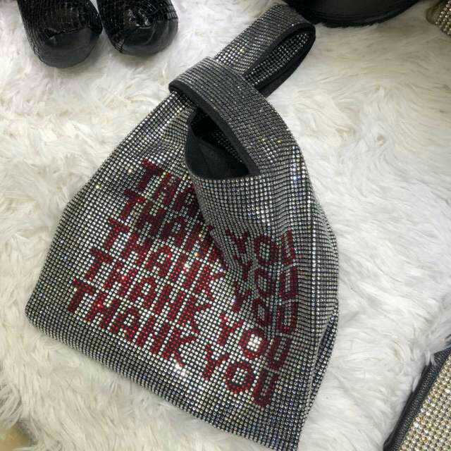Thank You Crystal Bling Bling Tote Bag - AfterAmour
