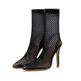 Mesh Breathable High Heel Boots - AfterAmour