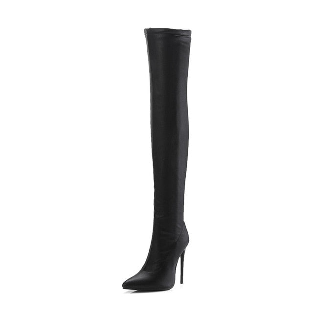 Thigh High Stiletto Heel Boots - AfterAmour