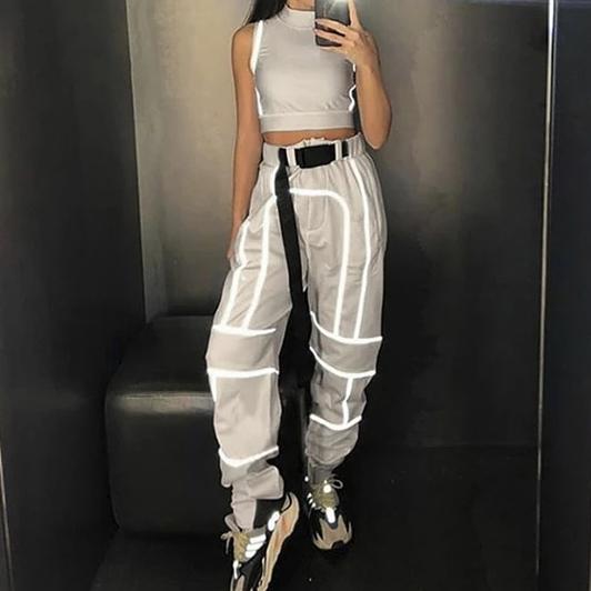 Amour Reflective Cropped 2 Piece Tracksuit - AfterAmour