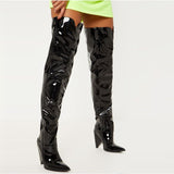 Amour Patent Leather Over The Knee Boots
