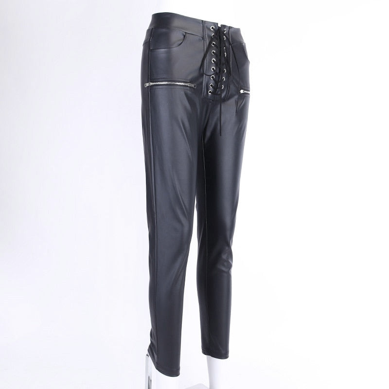 Boutique Amore 3-Button Faux Leather Pants Large